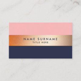 エレガントでモダンな金ゴールドのストライプの青い名刺 名刺