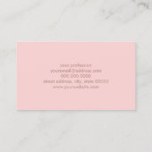 エレガントでモダンな金ゴールドのピンクの白の抽象芸術パターン 名刺 (裏面)