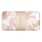 エレガントでモダンな金ゴールドのピンクの白の抽象芸術パターン Case-Mate iPhoneケース (裏面(横))