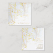 エレガントでモダンな金ゴールドの大理石のプロフェッショナルのテンプレート スクエア名刺 (正面/裏面)