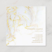 エレガントでモダンな金ゴールドの大理石のプロフェッショナルのテンプレート スクエア名刺 (裏面)