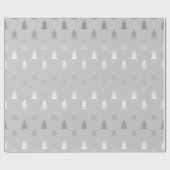 エレガントでモダンな銀製のクリスマスツリーパターン ラッピングペーパー (フラット)
