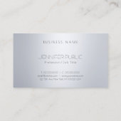 エレガントでモダンな銀製の一見のモノグラムの上品のテンプレート 名刺 (裏面)