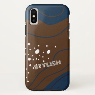 エレガントでモダンな青と白 iPhone X ケース