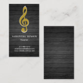 エレガントでモダンな音楽的なクレフ、音符記号のロゴのボーカリストの歌手 名刺 (正面/裏面)