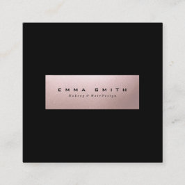 エレガントでモダンな黒のバラの金ゴールドの正方形のミニマリスト スクエア名刺