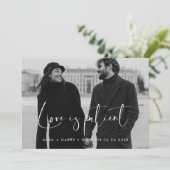 エレガントでモダンな 愛は忍耐強い 結婚式の最新情報 案内状 (スタンド正面)