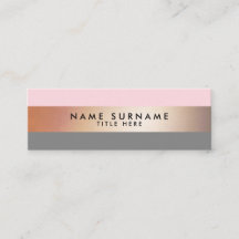 エレガントでモダンなGoldStripeのピンクの小型名刺