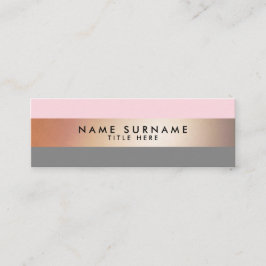 エレガントでモダンなGoldStripeのピンクの小型名刺 スキニー名刺
