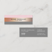 エレガントでモダンなGoldStripeのピンクの小型名刺 スキニー名刺 (正面/裏面)