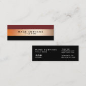 エレガントでモダンなGoldStripeの黒い小型名刺 スキニー名刺 (正面/裏面)