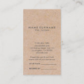 エレガントでモダンなKraftPrintの金ゴールドの上品は垂直を参照します 名刺 (裏面)