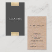 エレガントでモダンなKraftPrintの金ゴールドの上品は垂直を参照します 名刺 (正面/裏面)