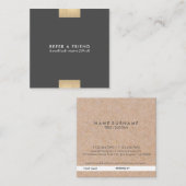 エレガントでモダンなKraftPrintedの金ゴールドのアクセントの上品は参照します スクエア名刺 (正面/裏面)