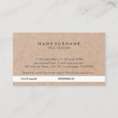 エレガントでモダンなKraftPrintedの金ゴールドのアクセントの上品は参照します 名刺 (裏面)