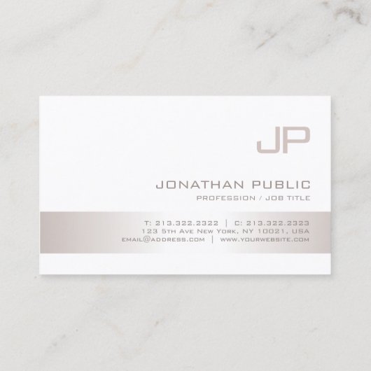 エレガントでモノグラムのでモダンで明白で粋な贅沢 名刺 (裏面)