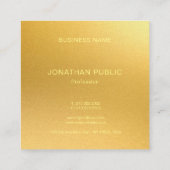 エレガントでモノグラムのでモダンな金ゴールドのテンプレートの贅沢 スクエア名刺 (裏面)