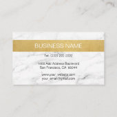 エレガントでモノグラムのな金ゴールドの白黒の大理石 名刺 (裏面)