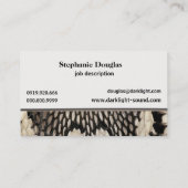 エレガントでユニークなコブラのスネークスキンのプリントのデザイン 名刺 (裏面)