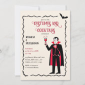 エレガントでレトロな衣装 ハロウィンパーティー 招待状 (正面)