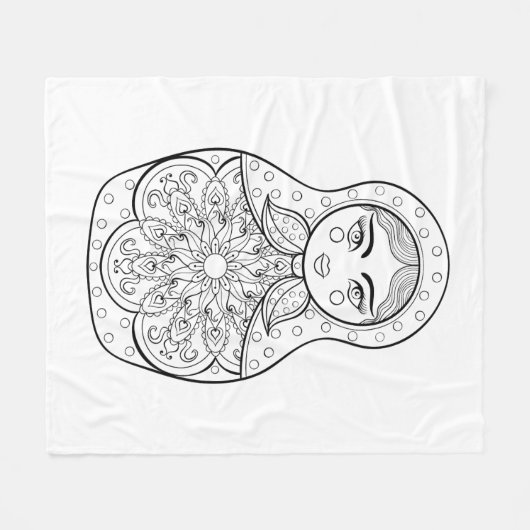 エレガントでロシアのな人形 フリースブランケット (正面(横))