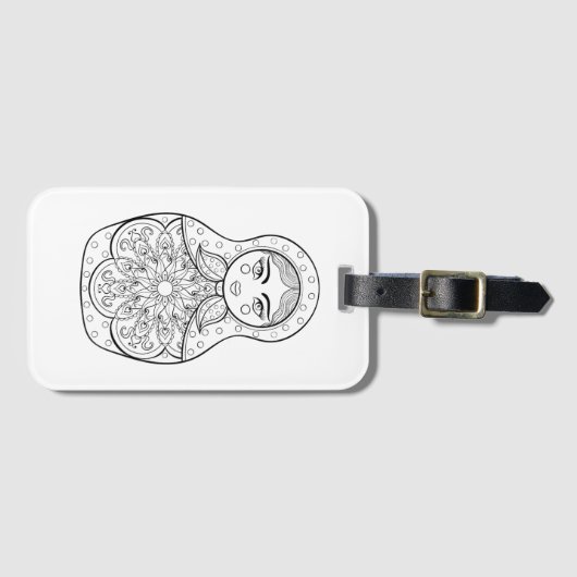 エレガントでロシアのな人形 ラゲッジタグ (正面横)