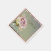 エレガントでロマンチックなパープルローズをカスタマイズ スタンダードカクテルナプキン (角)