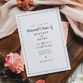 エレガントでロマンチックなブラック＆ホワイトのリハーサルディナー 招待状