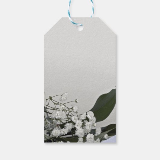 エレガントでロマンチックなホワイトローズをパーソナライズ ギフトタグ (裏面)