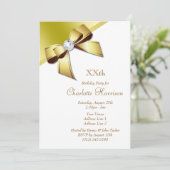 エレガントでロマンチックなホワイト＆ゴールドの誕生日パーティー 招待状 (スタンド正面)