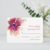 エレガントでロマンチックな水彩画の花RSVPカード 出欠カード (スタンド正面)