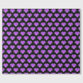 エレガントでロマンチックな紫のハートの装飾が華やか  ラッピングペーパー (フラット)