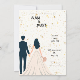 エレガントでロマンチックな結婚式の招待状カード 招待状