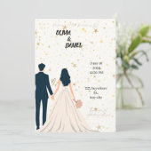 エレガントでロマンチックな結婚式の招待状 招待状 (スタンド正面)