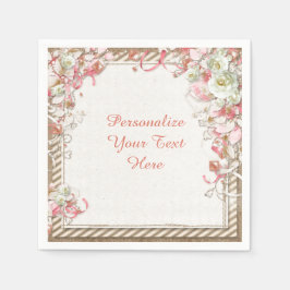 エレガントでロマンチックな花のガーデン フラワーカノピー スタンダードカクテルナプキン
