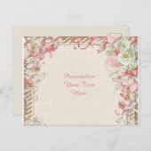 エレガントでロマンチックな花園の花の天蓋 案内ポストカード (正面/裏面)