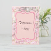 エレガントでロマンチックな花束の退職祝い 招待状 (スタンド正面)
