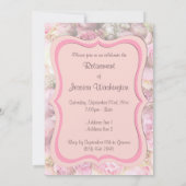 エレガントでロマンチックな花束の退職祝い 招待状 (裏面)