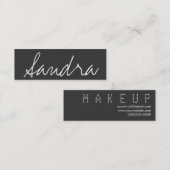 エレガントで上品で細いメーキャップアーティストの名刺 スキニー名刺 (正面/裏面)