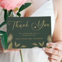 エレガントで上品なゴールドグリーンのブライダルシャワー