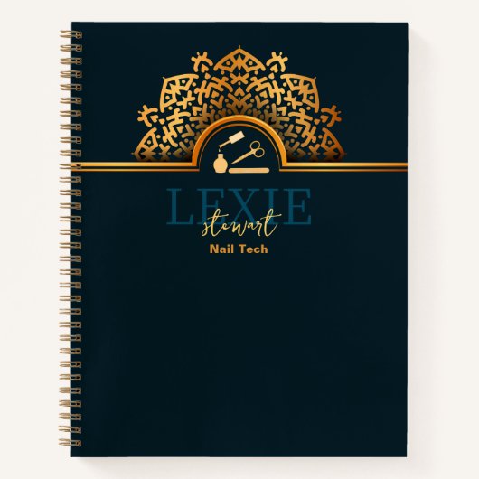 エレガントで上品なネイル技術者 ノートブック (正面)