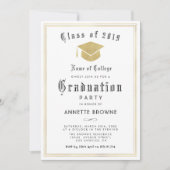 エレガントで上品な卒業パーティーの招待状 招待状 (正面)