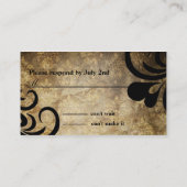 エレガントで上品な渦巻RSVPカード エンクロージャーカード (裏面)