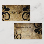エレガントで上品な渦巻RSVPカード エンクロージャーカード (正面/裏面)
