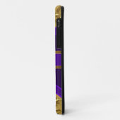 エレガントで上品な紫色の金ゴールドのダマスク織の宝石 Case-Mate iPhoneケース (裏面/左)