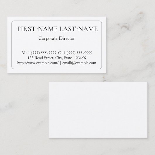 エレガントで企業のなディレクター名刺 名刺 (正面/裏面)