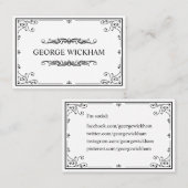 エレガントで個人的なヴィンテージのビクトリア時代の人 名刺 (正面/裏面)