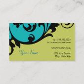 エレガントで優雅な名刺(ティール（緑がかった色）) 名刺 (裏面)