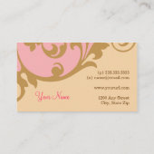 エレガントで優雅な名刺(ピンク) 名刺 (裏面)