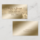 エレガントで光り輝く、花のような、筆致の美しい紹介カードです。 紹介カード (正面/裏面)